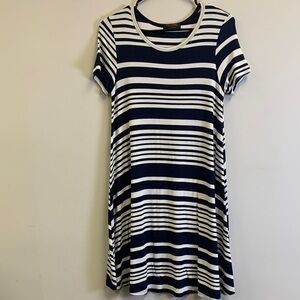 Renee C. Navy and White Striped Mini Dress